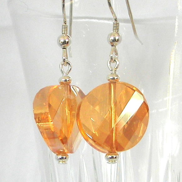 Faceted Twist Crystal Sterling Silver Dangle State - Picture 1 of 2
